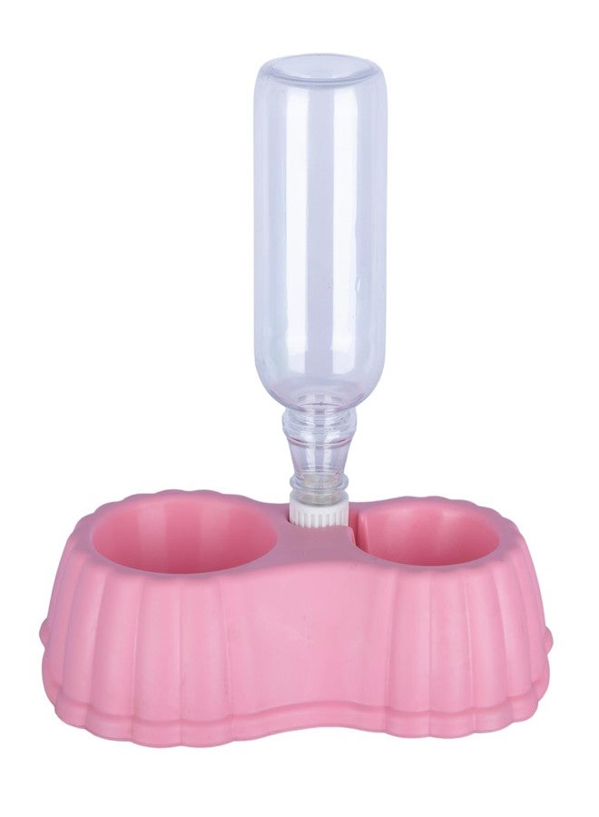 Evona 2-in-1 Cat Water Food Bowl Set, Pet Water Dispenser, Cat Food & Water Dispenser Bowls & 500ml Bottle, Pet Dog Cat Water Feeder & Food Feeder Set Cat Dog Puppies and Kittens - Image 5